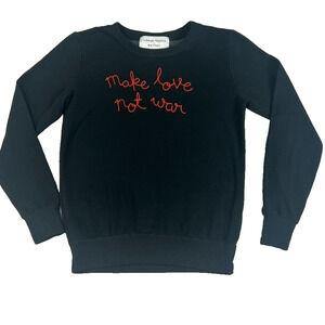 Lingua Franca x Whitney Sweatshirt Womens Size S Make Love Not War Embroidered